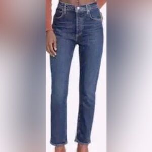 AGOLDE Riley Long‎ High Rise Slim Jeans Dark Wash Size 26 NWOT